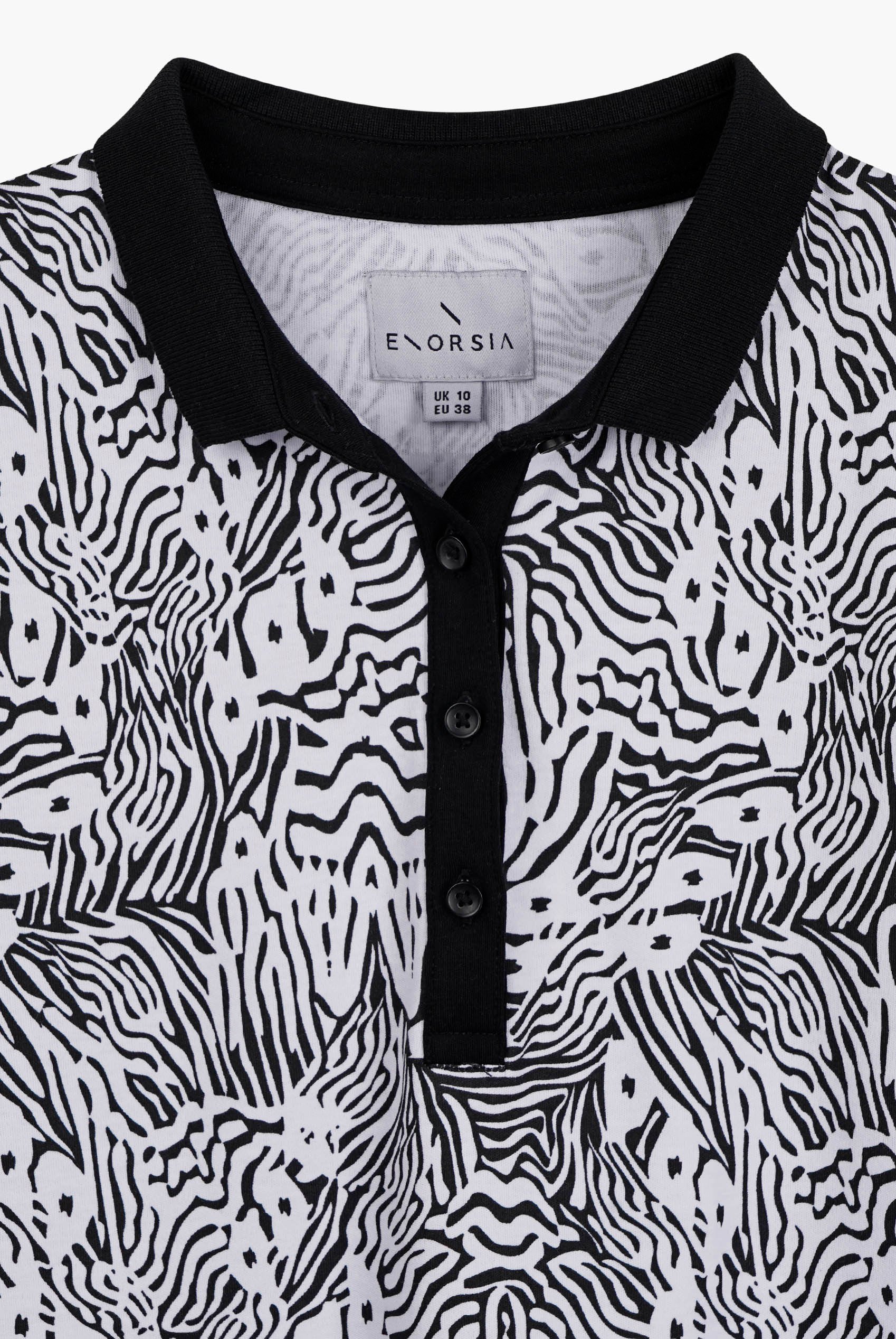 Zebra Print Short Sleeve Polo Shirt