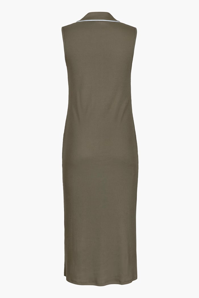 Brooke Sleeveless Contrast Rib Jersey Dress