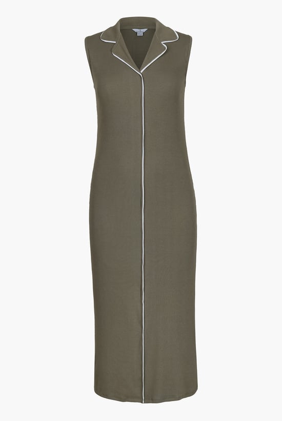 Brooke Sleeveless Contrast Rib Jersey Dress