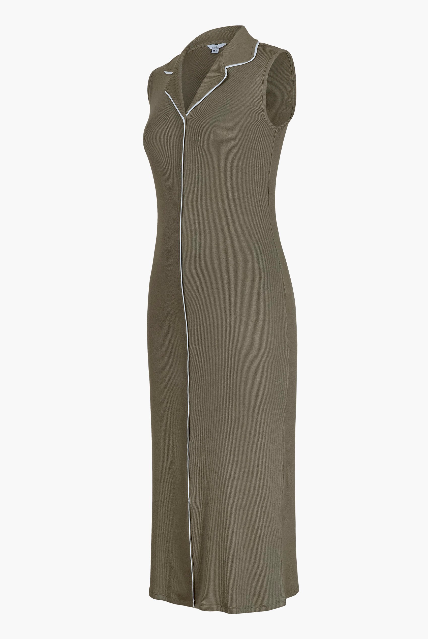 Brooke Sleeveless Contrast Rib Jersey Dress
