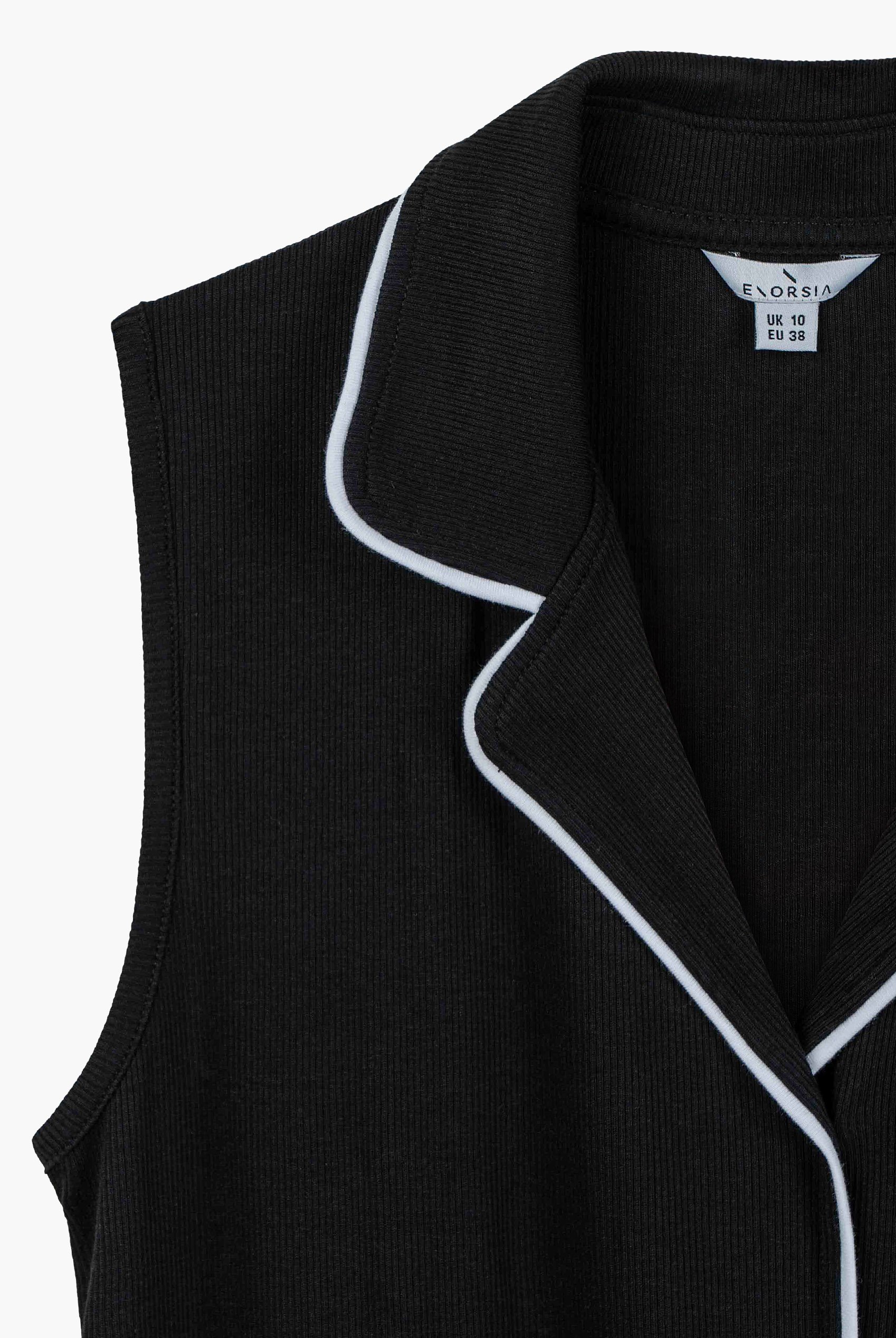 Brooke Sleeveless Contrast Rib Jersey Dress