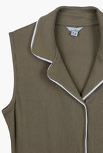 Brooke Sleeveless Contrast Rib Jersey Dress