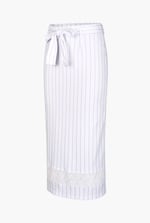 Basic Lace Details Striped Jersey Skirt