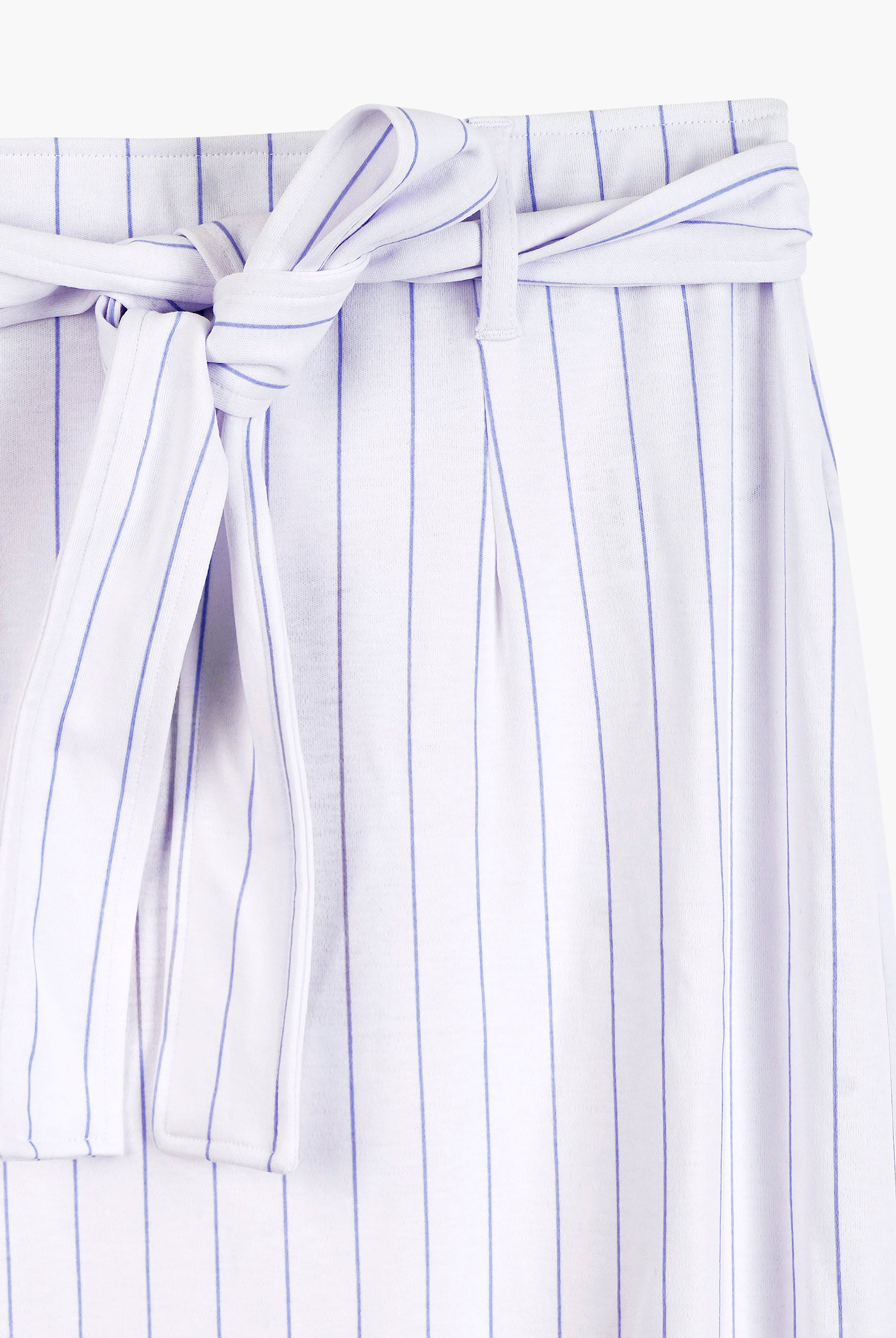 Basic Lace Details Striped Jersey Skirt