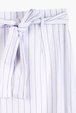 Basic Lace Details Striped Jersey Skirt