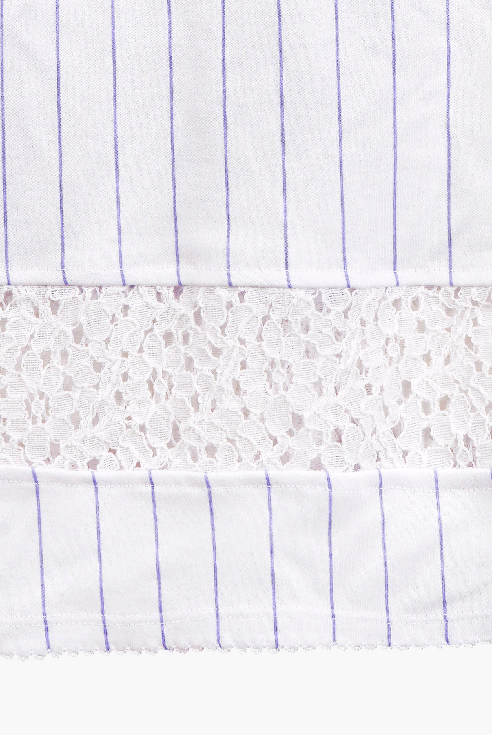 Basic Lace Details Striped Jersey Skirt