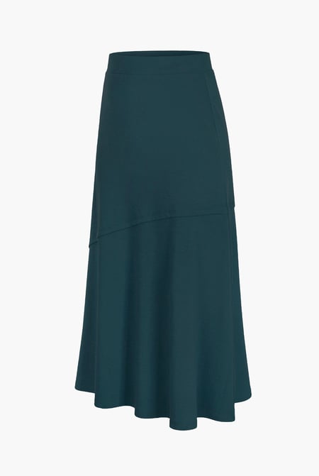 Green Classic Seam Detail Jersey Skirt
