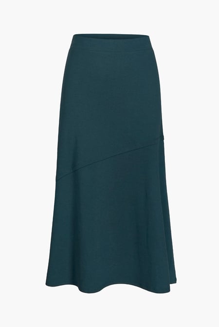 Navy Classic Seam Detail Jersey Skirt
