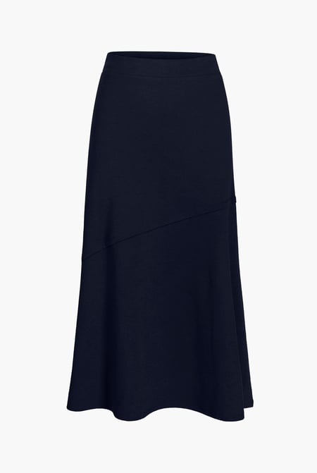 Navy Classic Seam Detail Jersey Skirt