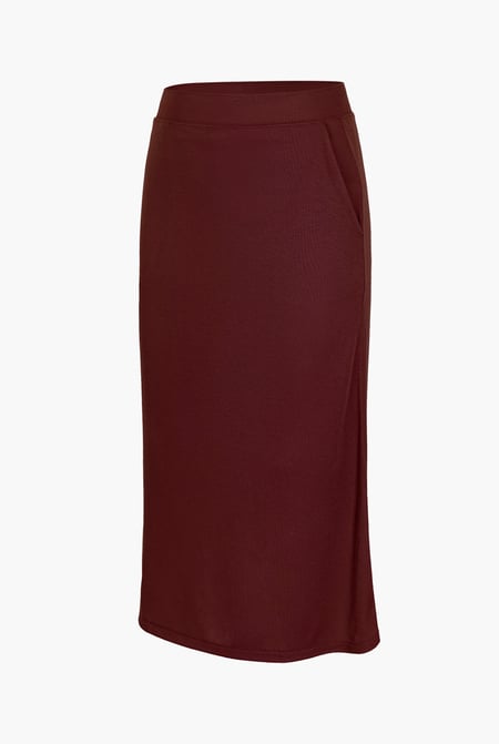 Red Classic flare Pull-On Jersey Skirt