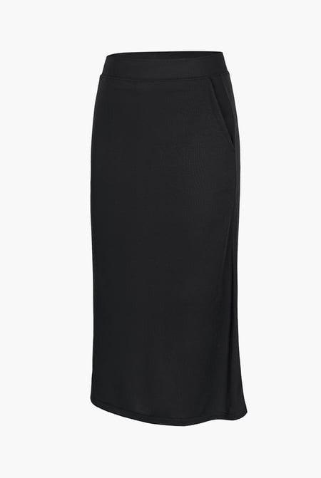 Dark Grey Classic flare Pull-On Jersey Skirt