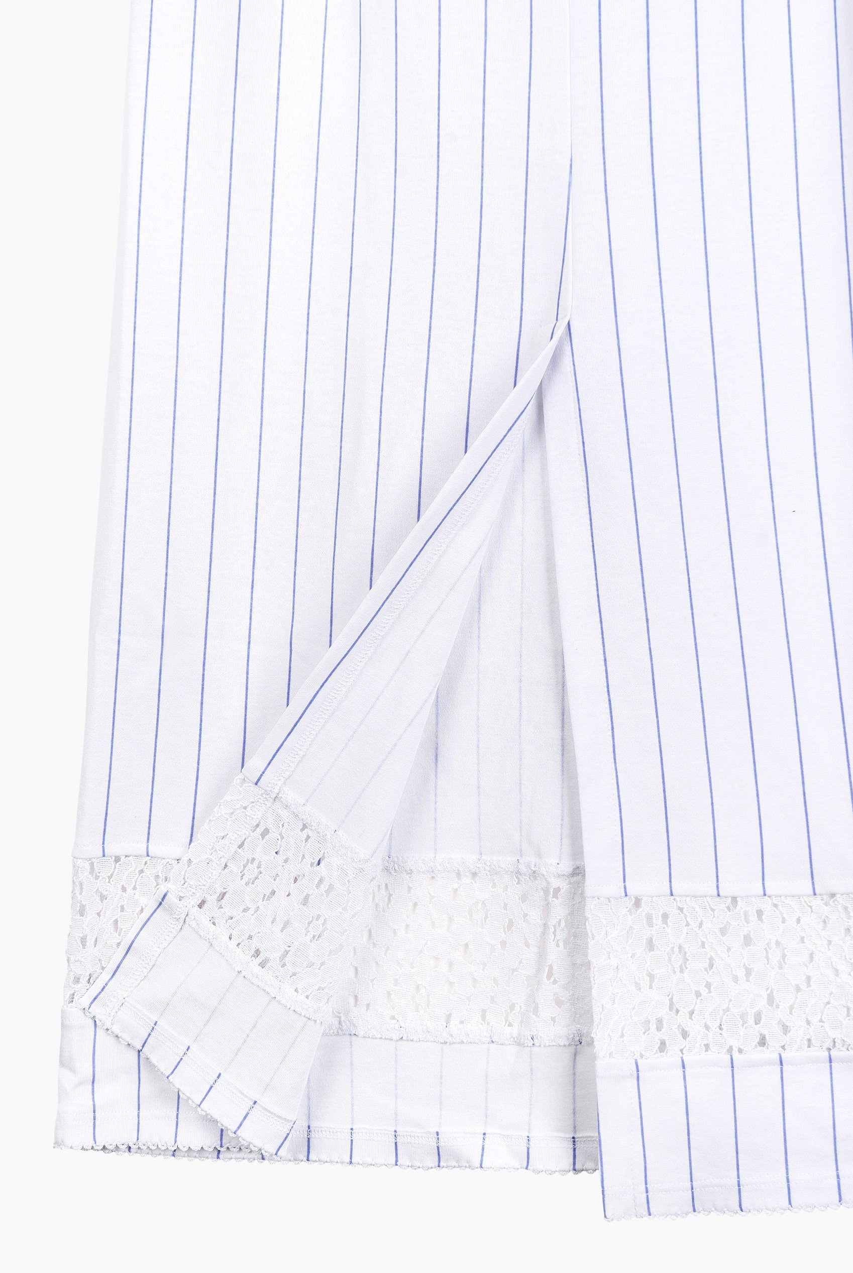 Basic Lace Details Striped Jersey Skirt