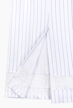 Basic Lace Details Striped Jersey Skirt