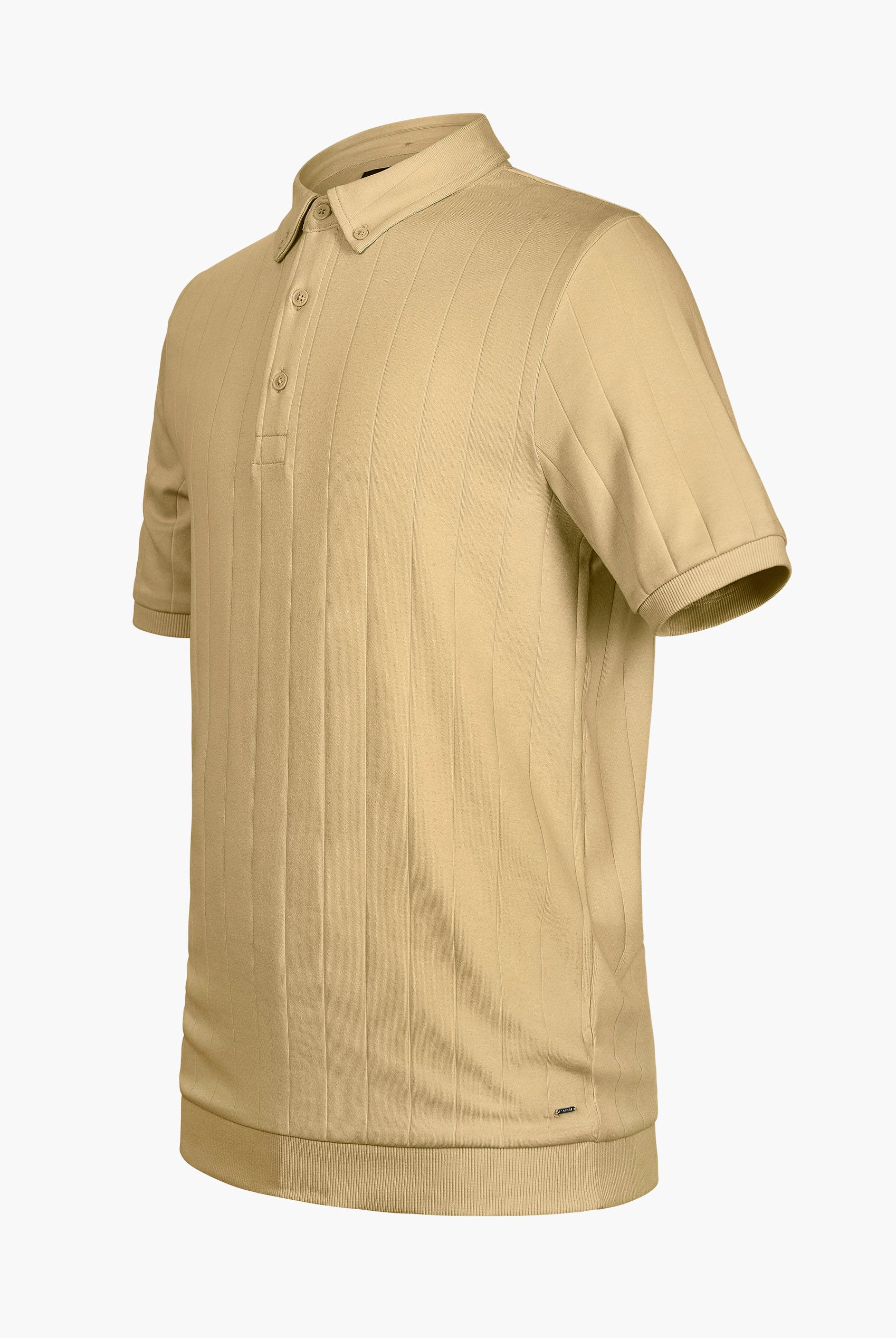 Mens Rib Textured Soft Finish Polo Shirt