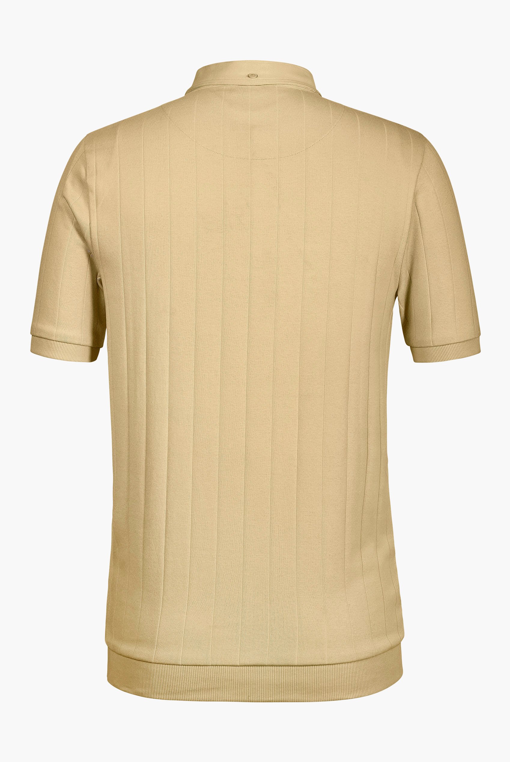 Mens Rib Textured Soft Finish Polo Shirt