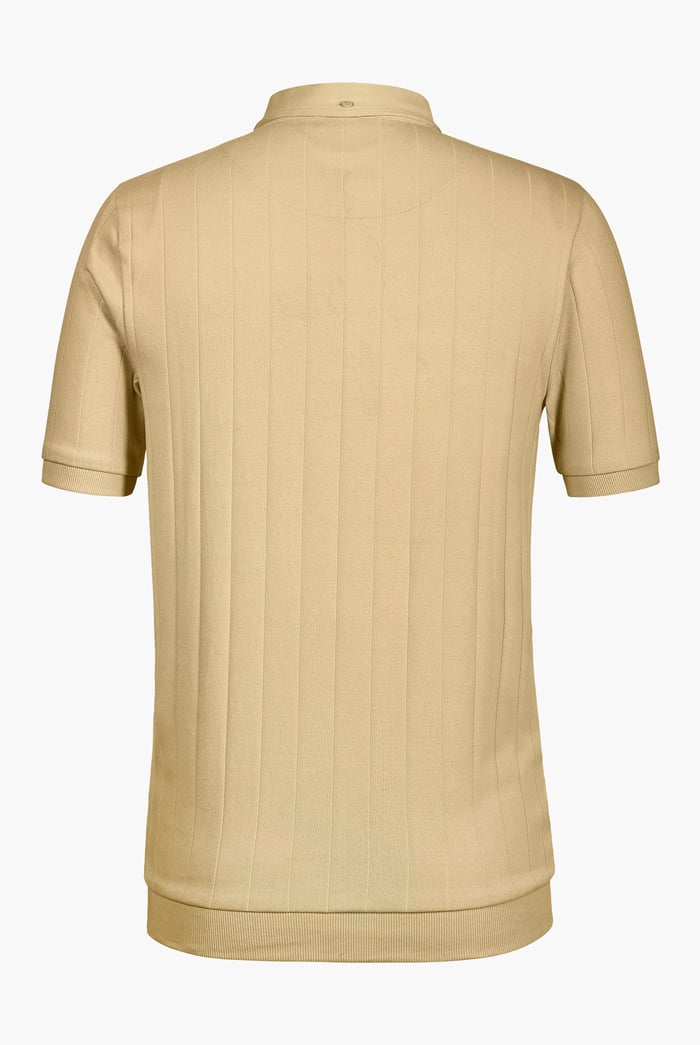 Mens Rib Textured Soft Finish Polo Shirt