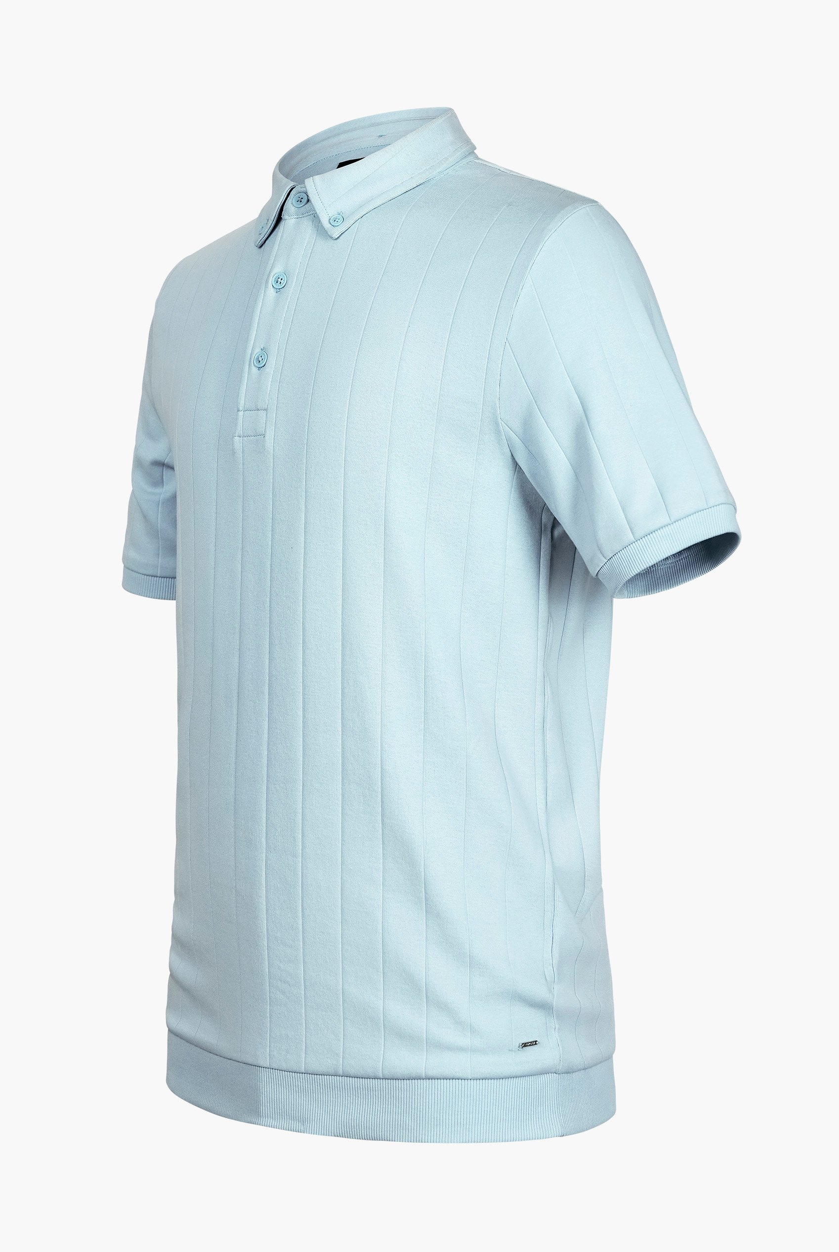 Mens Rib Textured Soft Finish Polo Shirt