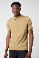 Mens Rib Textured Soft Finish Polo Shirt