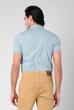 Mens Rib Textured Soft Finish Polo Shirt