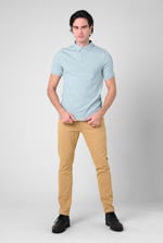 Mens Rib Textured Soft Finish Polo Shirt