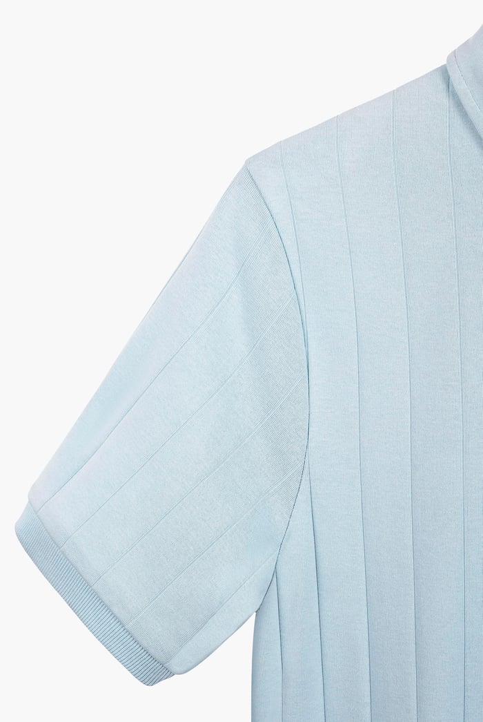 Mens Rib Textured Soft Finish Polo Shirt