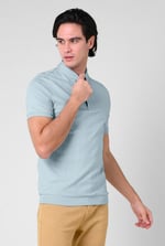 Mens Rib Textured Soft Finish Polo Shirt