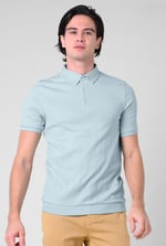 Mens Rib Textured Soft Finish Polo Shirt