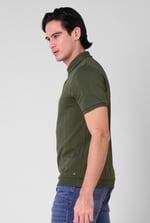 Mens Rib Textured Soft Finish Polo Shirt
