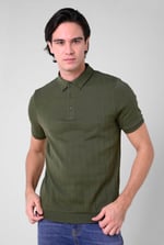 Mens Rib Textured Soft Finish Polo Shirt