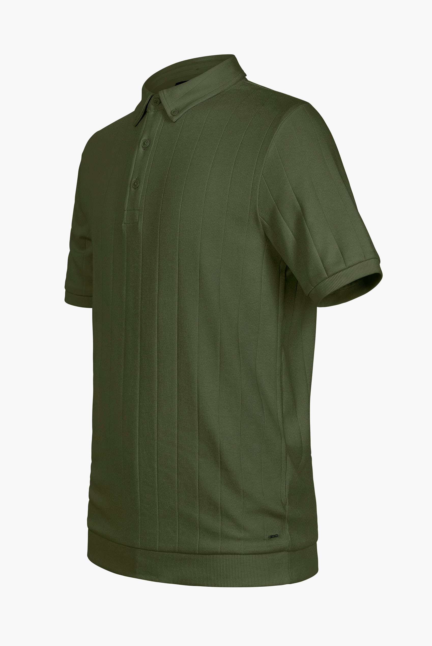 Mens Rib Textured Soft Finish Polo Shirt