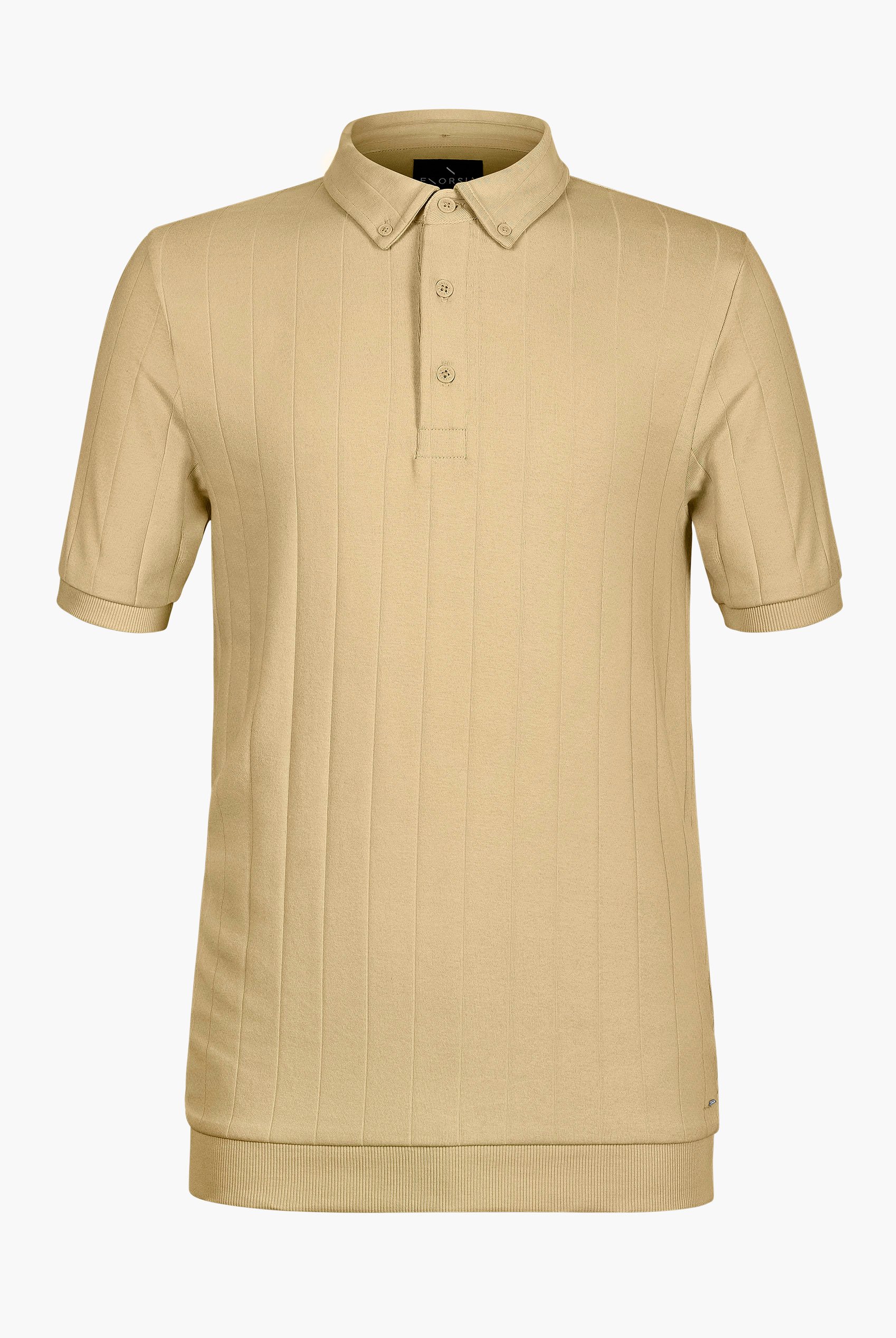 Mens Rib Textured Soft Finish Polo Shirt