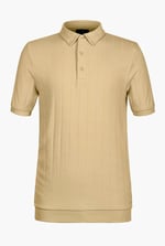 Mens Rib Textured Soft Finish Polo Shirt