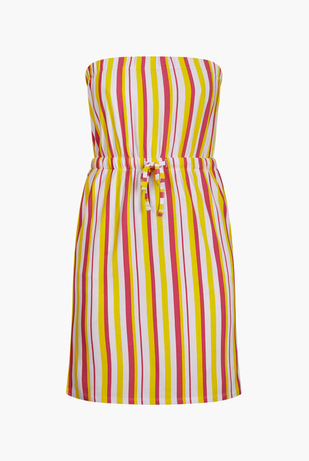 White Printed Bardot Jersey Mini Dress