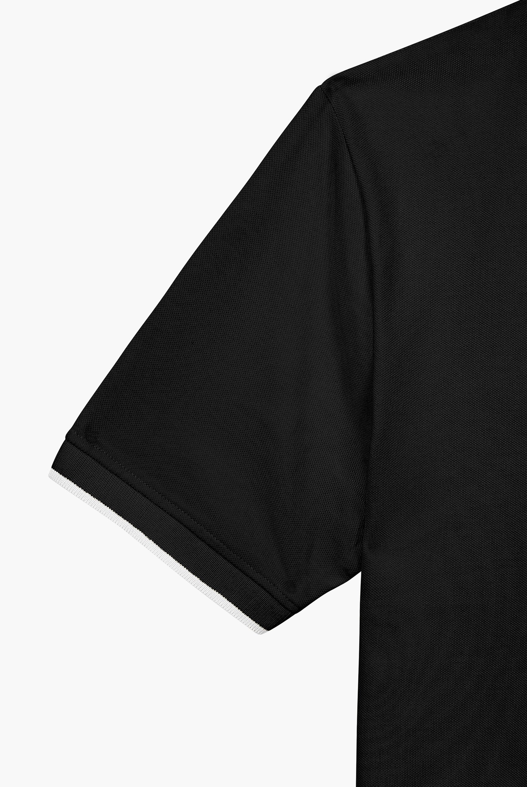 Tipped Collar Short Sleeves Zip Polo Shirt