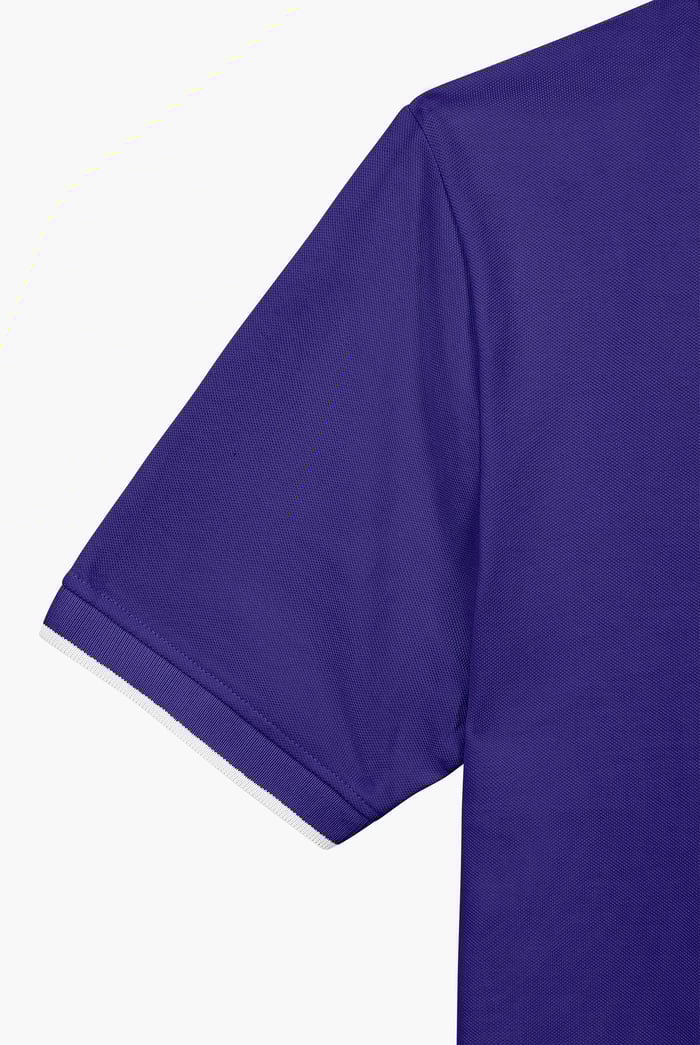 Tipped Collar Short Sleeves Zip Polo Shirt
