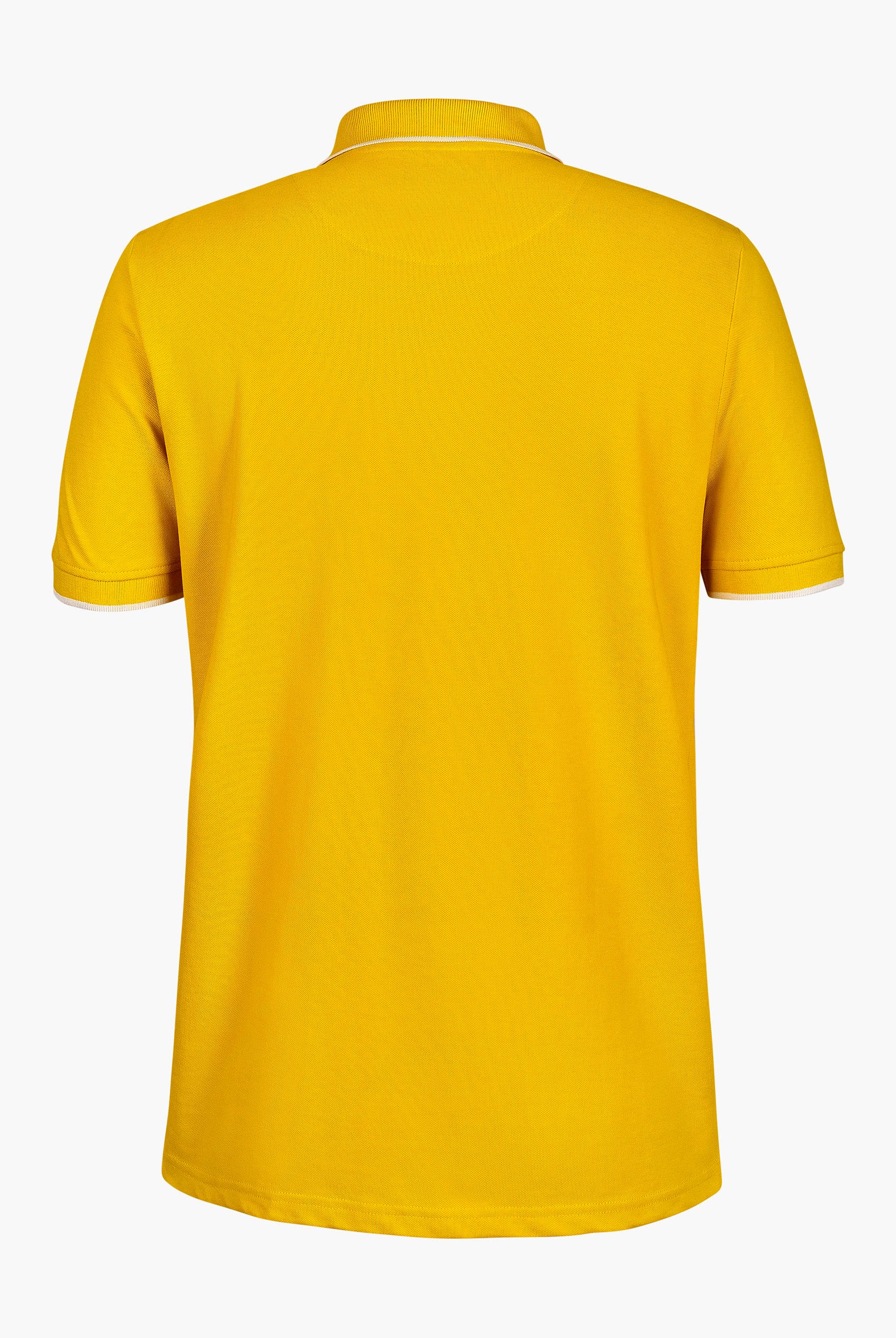Tipped Collar Short Sleeves Zip Polo Shirt