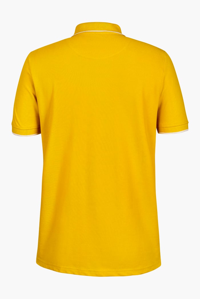 Tipped Collar Short Sleeves Zip Polo Shirt