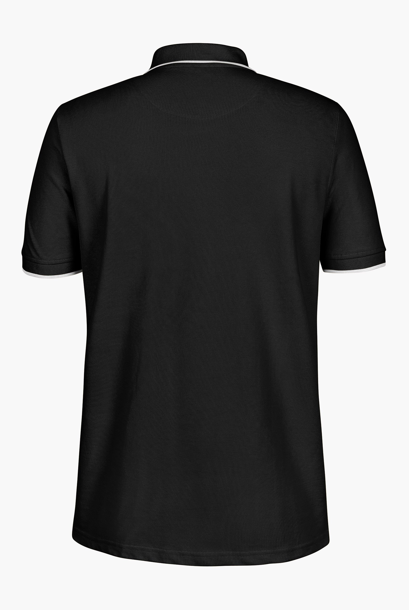 Tipped Collar Short Sleeves Zip Polo Shirt