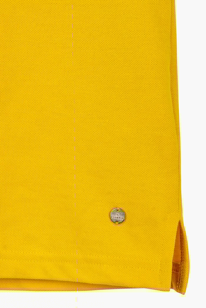 Tipped Collar Short Sleeves Zip Polo Shirt