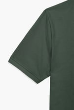 Tipped Collar Short Sleeves Zip Polo Shirt