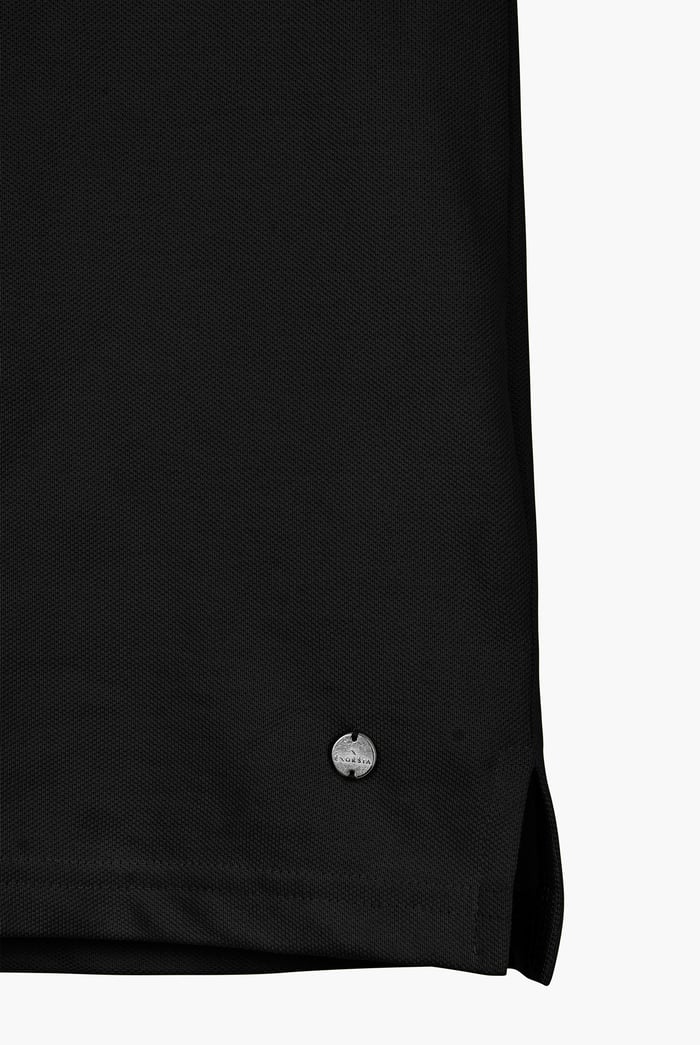 Tipped Collar Short Sleeves Zip Polo Shirt