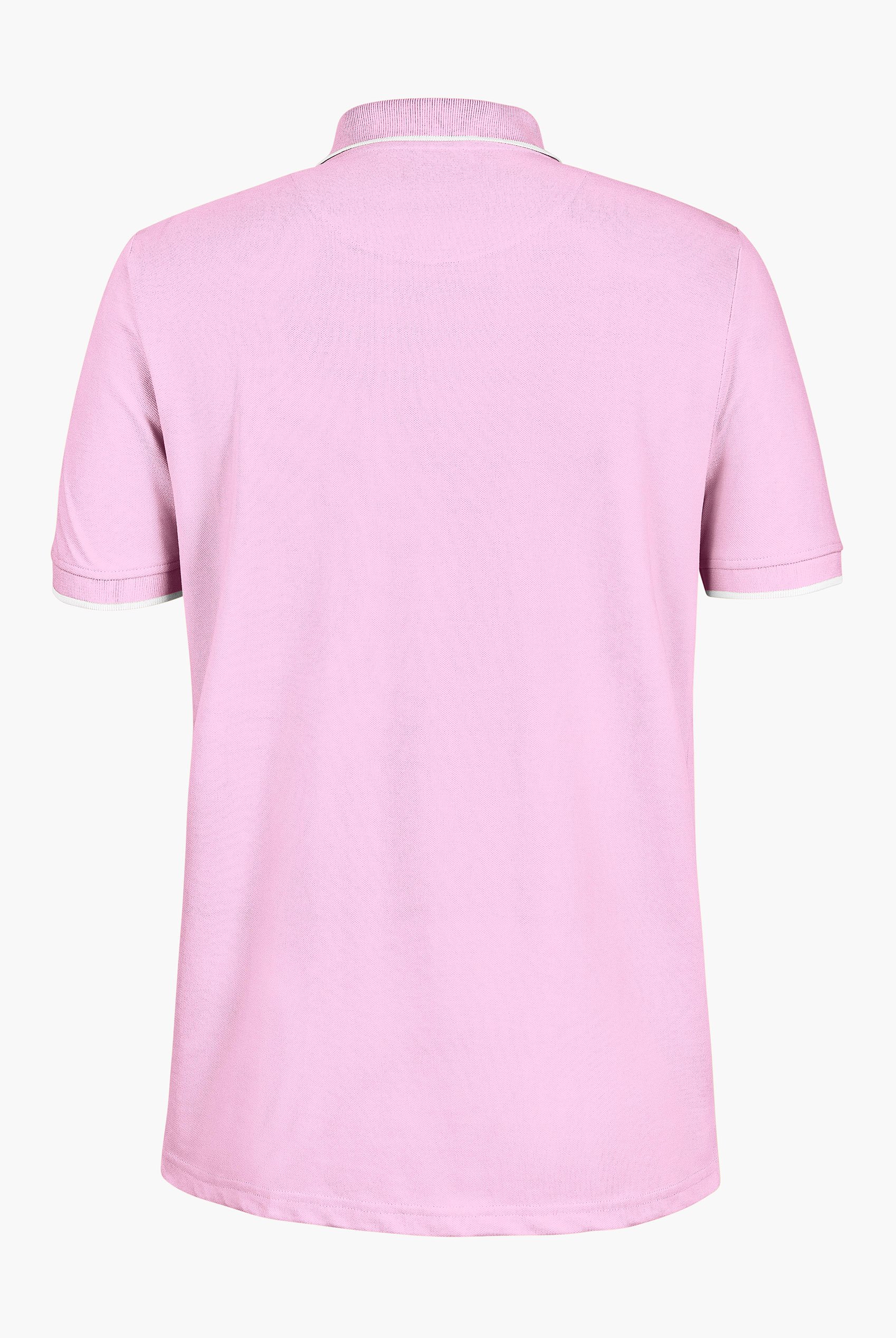 Tipped Collar Short Sleeves Zip Polo Shirt