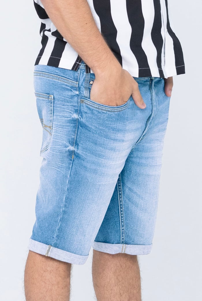 Skinny Fit Turned Denim Shorts