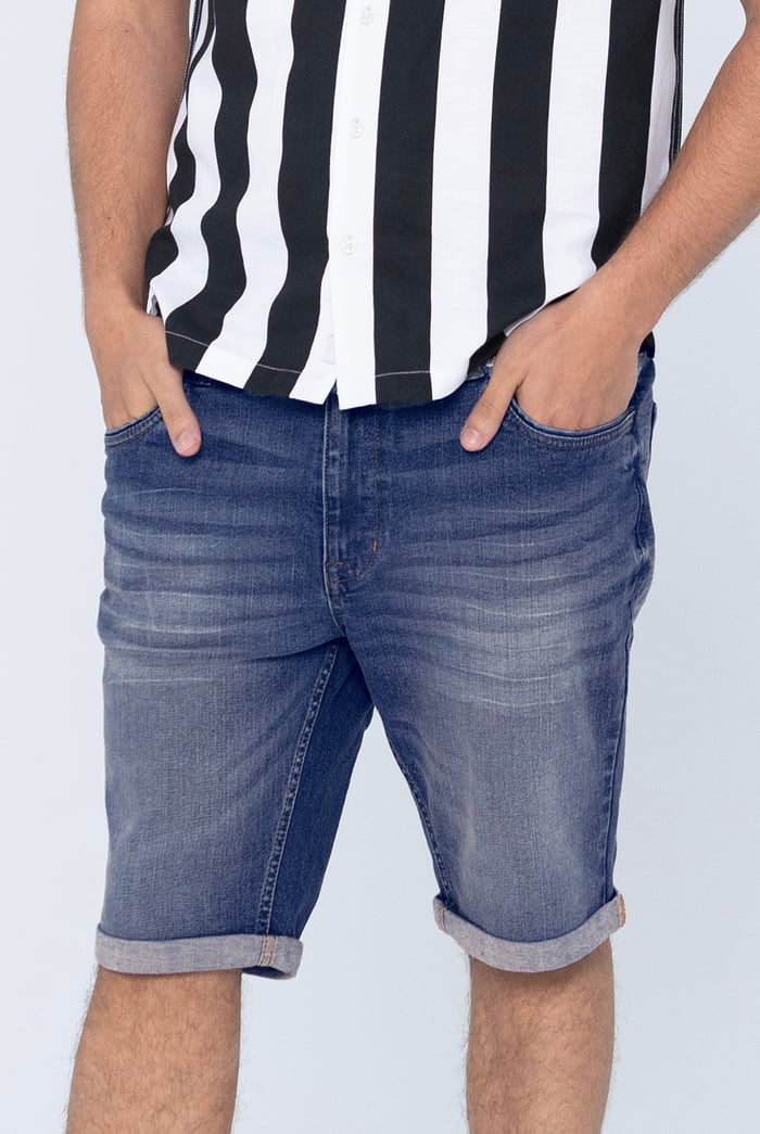 Skinny Fit Turned Denim Shorts