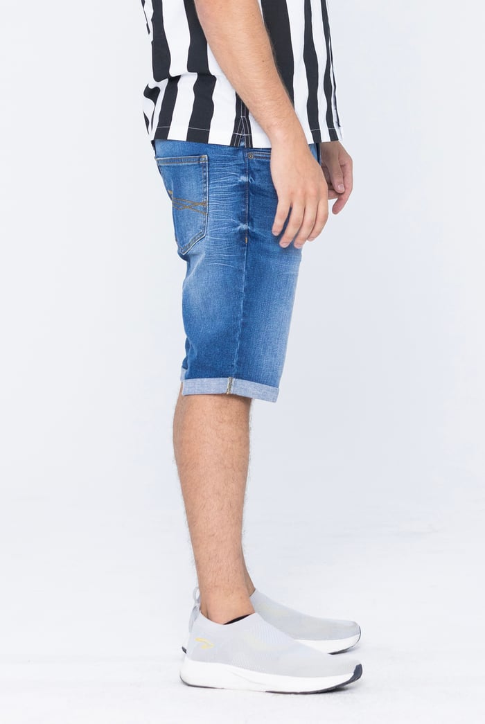 Skinny Fit Turned Denim Shorts