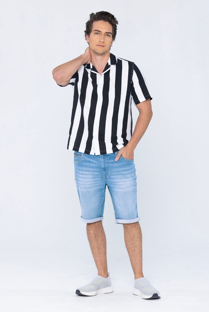 Skinny Fit Turned Denim Shorts