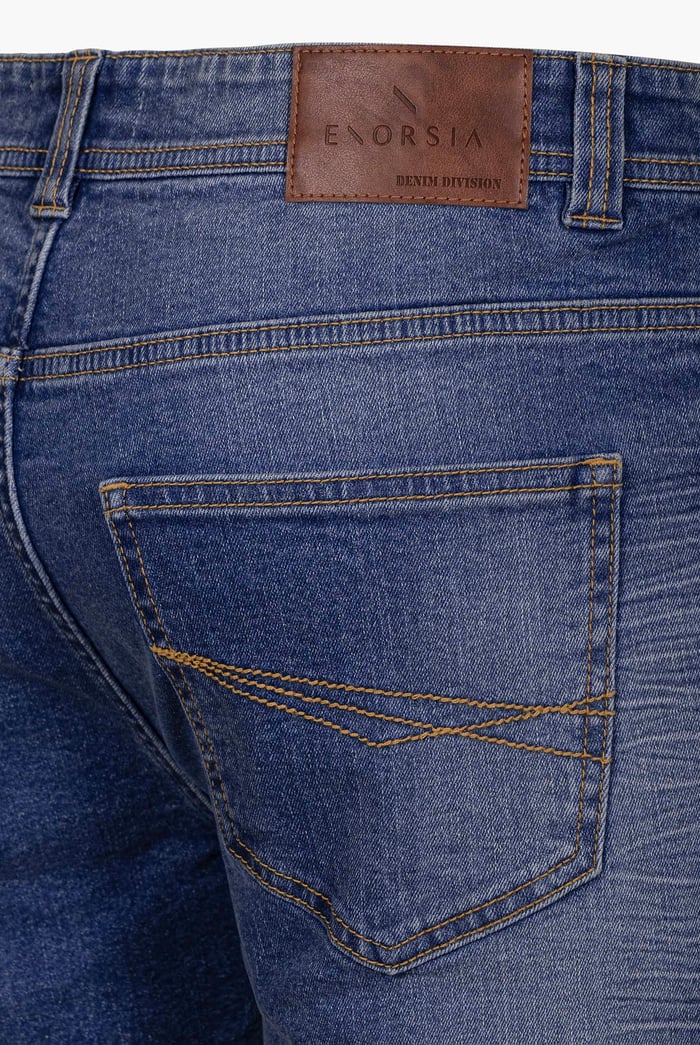Skinny Fit Turned Denim Shorts