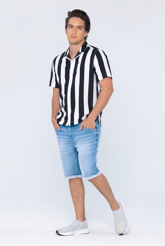 Skinny Fit Turned Denim Shorts