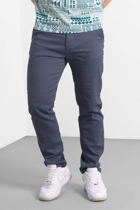 Mens Grey Regular Fit Chino Trouser