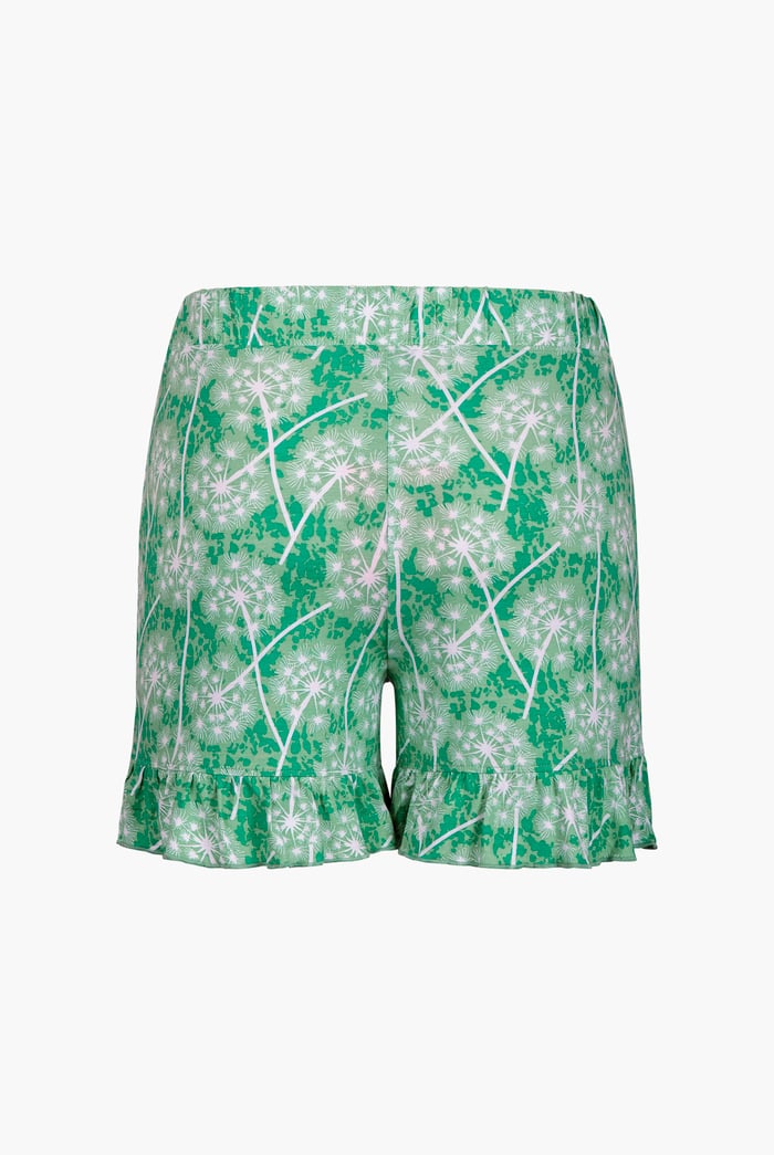 Womens Ruffle Tie-Front Dandelion Printed Shorts